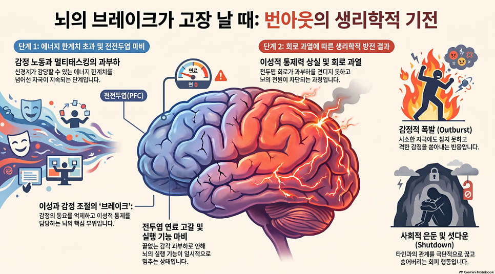 남의 눈치 보느라 번아웃 온 당신, 뇌의 DMN 과활성화와 감정 노동의 생화학적 방전