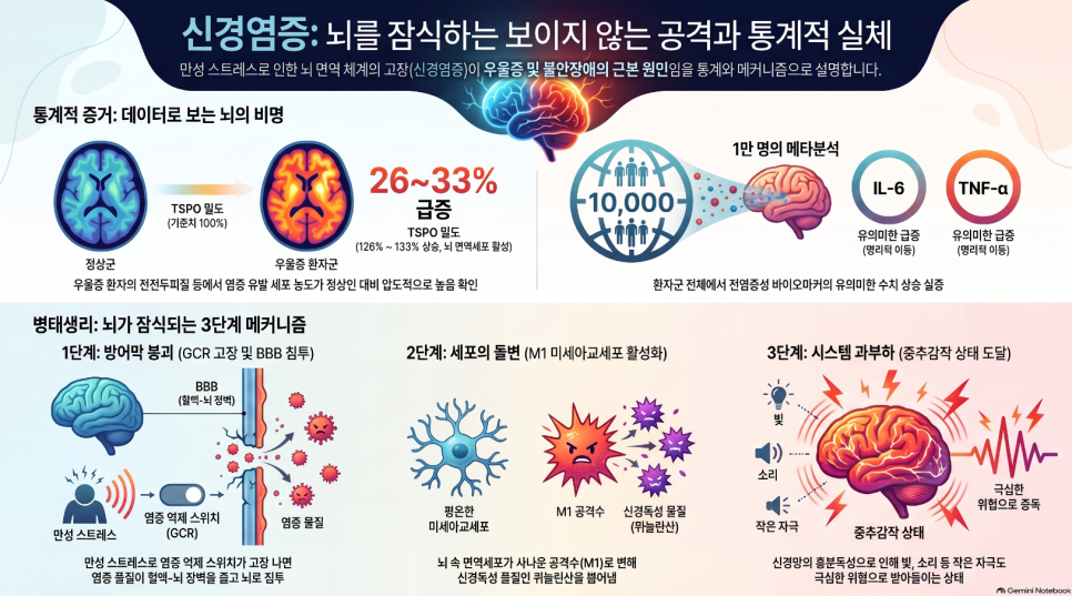 약을 먹어도 호전되지 않는 불안장애와 감각과민, 통계로 증명된 뇌신경계 염증을 의심하세요